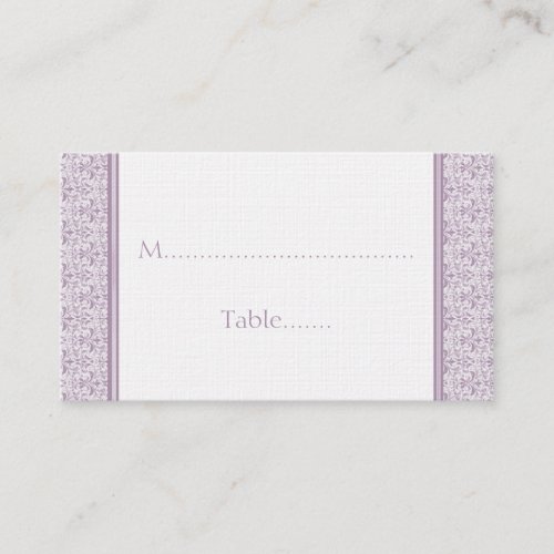Romantic Damask Wedding Placecard, Lavender Business Card Templates
