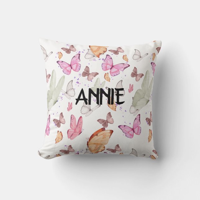 Romantic Dance Butterfly  Throw Pillow (Front)