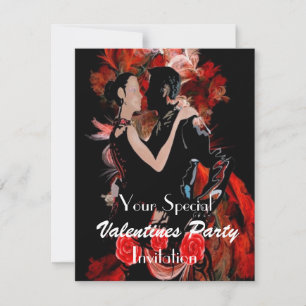 Romantic dancing couple invitation