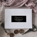 Romantic Dark Black Guest Address Labels<br><div class="desc">These romantic dark black wedding guest address labels are perfect for a simple wedding. The modern classic design features fancy swirls and whimsical flourishes with gorgeous elegant hand lettered typography on a dark black background. Customize each label with the name and address of your guests. 21 labels per sheet. Add...</div>