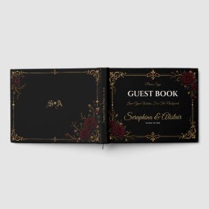 Romantic Dark Gothic Rose Wedding Guest Book