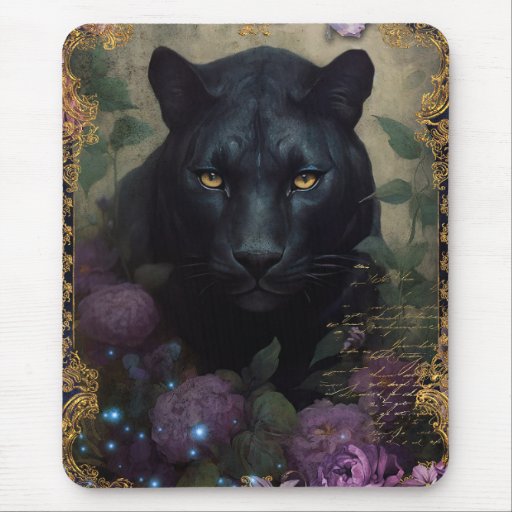 Romantic Dark Panthers Mouse Pad