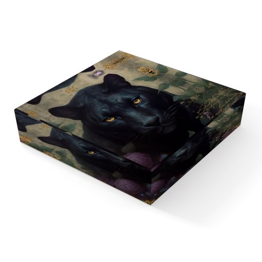 Romantic Dark Panthers Paperweight