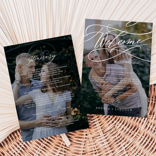 Romantic Dark Photo Welcome Letter  Itinerary