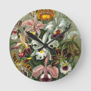 romantic date blossoms rsvp colorful chic round clock