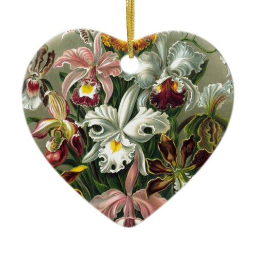 romantic date bridal floral Haeckel Orchids Ceramic Ornament