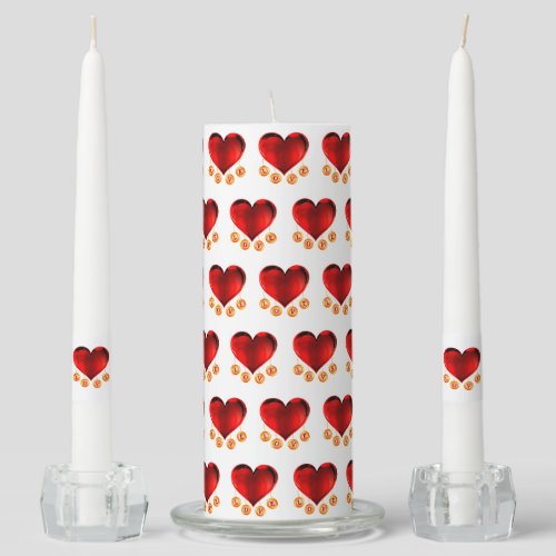 Romantic Date Night Home Decor Valentine  Unity Candle Set