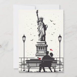 Romantic Day in New York:  Love at Liberty Holiday Card