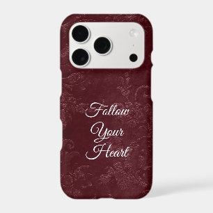 Romantic Deep Red Burgundy Floral iPhone 17 Pro Case