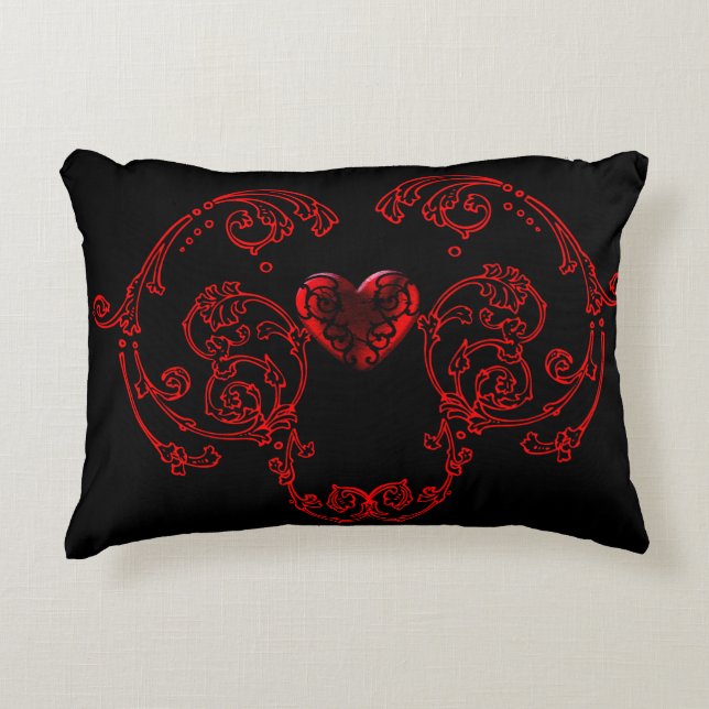 Romantic, Delicate Goth Accent Pillow (Front)