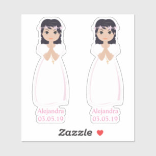 Romantic Design Communion Niña with Orla Rosa Sticker