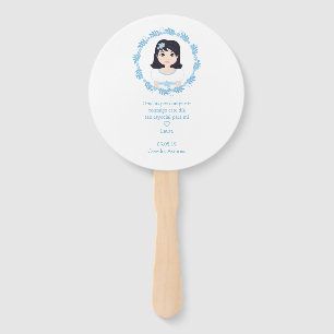 Romantic Design First Communion Girl with Frame Hand Fan