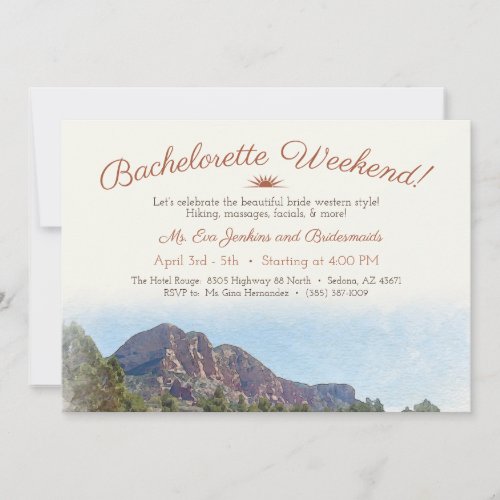 Romantic Dessert Bachelorette Weekend Invitation