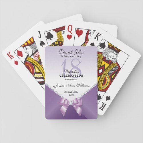 Romantic Diamonds  Bow Birthday Party    Poker Cards