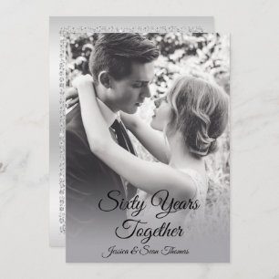 Romantic Diamonds Photo 60 Wedding Anniversary Invitation