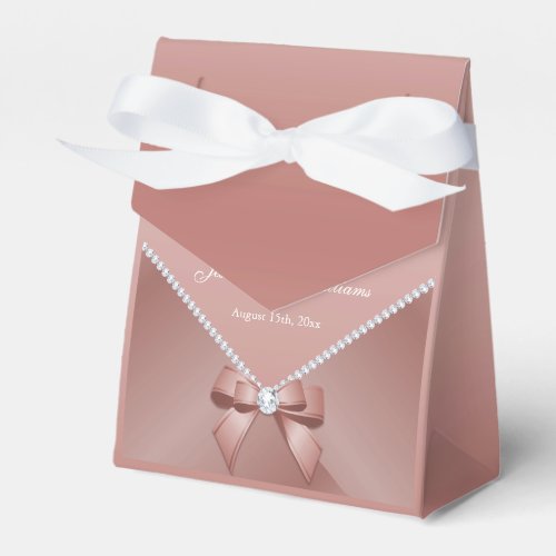 Romantic Diamonds  Rose Gold Bow 30th Birthday  Favor Boxes
