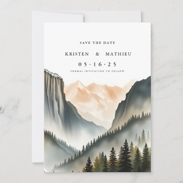 Romantic Digital Mountain  Save The Date (Front)