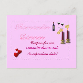 Romantic Dinner Coupon Postcard