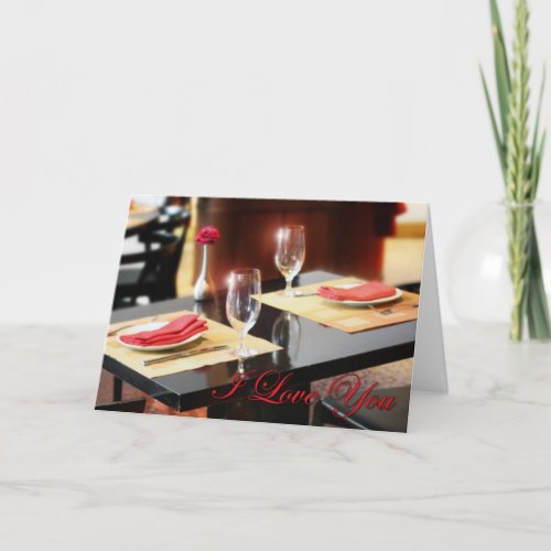 Romantic Dinner for Two Valentine Holiday Card