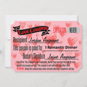 Romantic Dinner Love Coupon