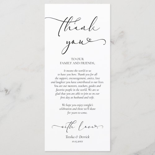 Romantic Dinner Place Setting Thank You Card