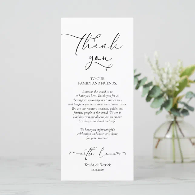 Romantic Dinner Place Setting Thank You Card | Zazzle