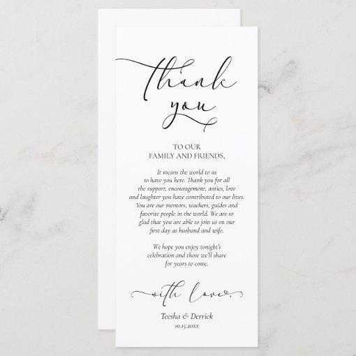 Romantic Dinner Place Setting Thank You Card 