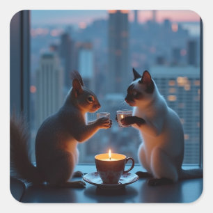 Romantic Dinner  Square Sticker
