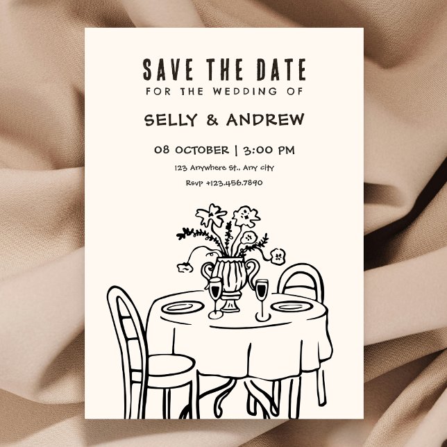 Romantic Dinner table wedding Save The Date (Creator Uploaded)
