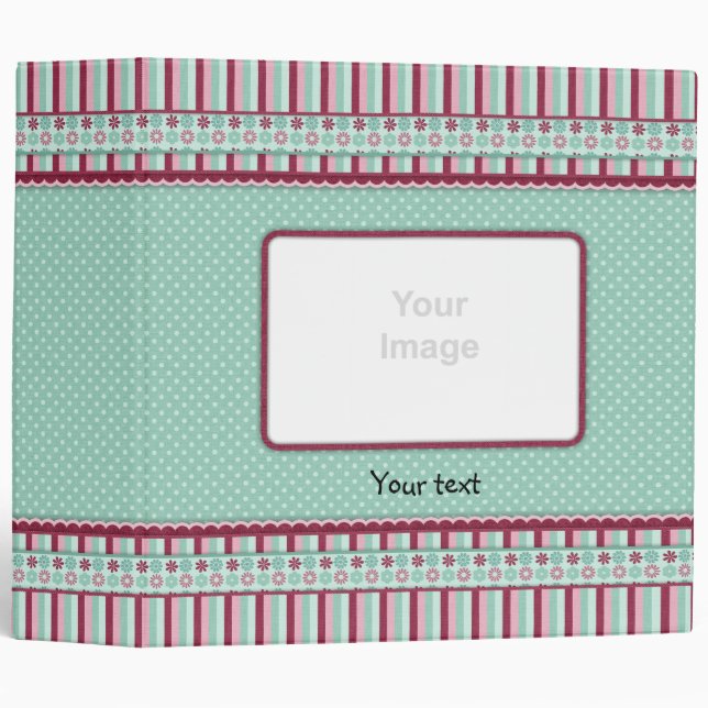 Romantic dots and flowers design binder (Front/Spine)