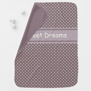 Romantic Dots Sweet Dreams Purple Cream Swaddle Blanket