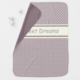 Romantic Dots Sweet Dreams Purple Cream Swaddle Blanket