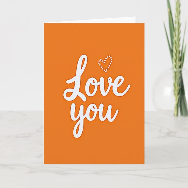 Romantic Dotted Heart Love You Card (Front)