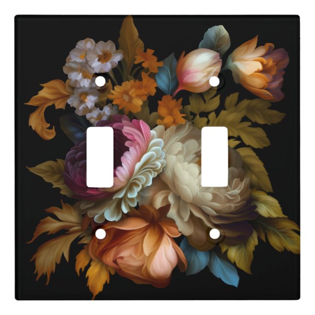 Romantic Dramatic "Old World" Floral  Light Switch Cover (Front)