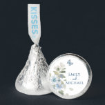 Romantic Dusty Blue Watercolor Floral Wedding Hershey®'s Kisses®<br><div class="desc">Romantic Dusty Blue Watercolor Floral Wedding Candy Favors features dusty blue celeste and delphinium flowers with eucalyptus greenery accented with butterflies. Add your custom text in elegant modern calligraphy script. Add to wedding favors, invitation envelope seals, gift bags and more. More sizes and shapes available. Designed for you by Evco...</div>