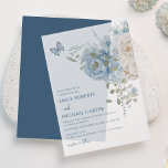 Romantic Dusty Blue Watercolor Floral Wedding Vellum Invitations<br><div class="desc">Romantic Dusty Blue Watercolor Floral Vellum Wedding Invitations features dusty blue celeste and delphinium flowers with eucalyptus greenery accented with butterflies. Add your custom text in elegant modern calligraphy script. Designed for you by Evco Studio www.zazzle.com/store/evcostudio</div>