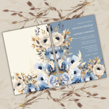 Romantic Dusty Blue Watercolor Wedding