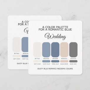 Romantic Dusty Blue Wedding Color Palette Card