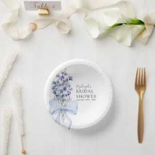 Romantic Dusty Blue & White Calla Lily Disposable Paper Bowls