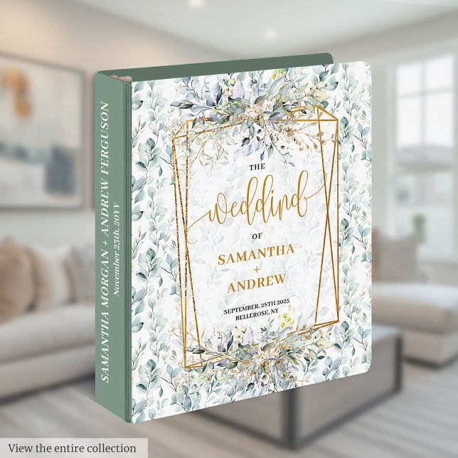 Romantic Dusty Green Gold Eucalyptus Memory Binder (Romantic Dusty Green Gold Eucalyptus Memory Binder)