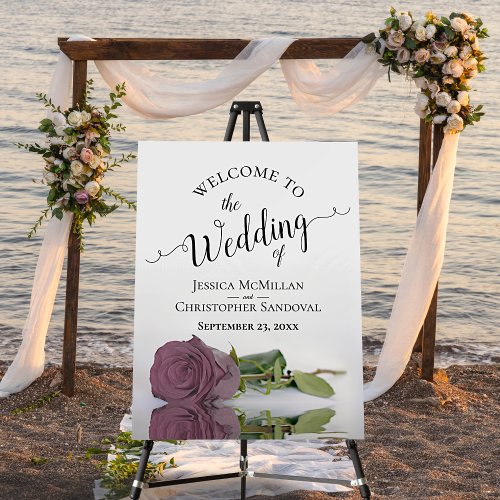 Romantic Dusty Mauve Rose Elegant Wedding Welcome Foam Board