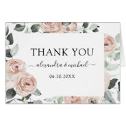 Romantic Dusty Pink Floral Wedding Thank You at Zazzle
