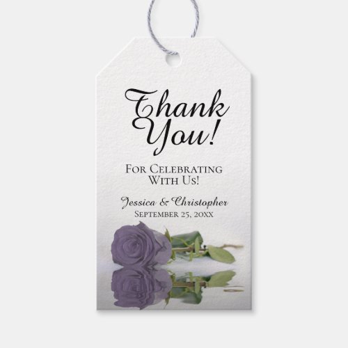 Romantic Dusty Purple Rose Wedding Thank You  Gift Tags