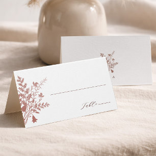 Romantic Dusty Rose Botanical Wedding Place Card