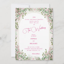 Romantic Dusty Rose Floral Arch Wedding Invitation