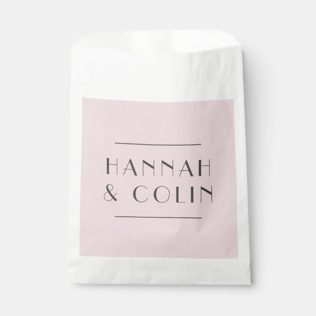 Romantic Dusty Rose Peony Modern Favor Bag (Front)