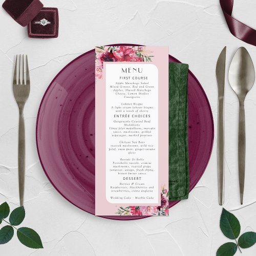 Romantic Dusty Rose Peony Modern Frame Menu