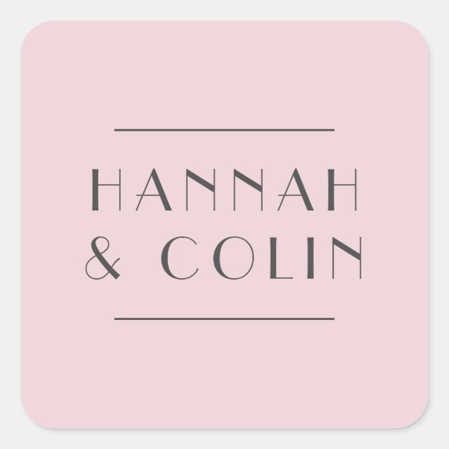 Romantic Dusty Rose Peony Modern Square Sticker (Front)