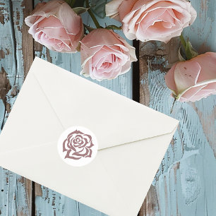 Romantic Dusty Rose Regency Botanical Cameos  Classic Round Sticker