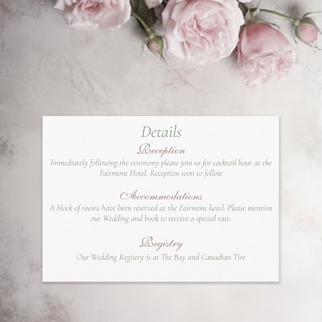 Romantic Dusty Rose Regency Botanical Cameos  Enclosure Card (Creator Uploaded)